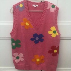 Nordstrom Pink Floral Sweater Vest